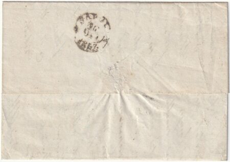 1857 11 Ott 2 b.+ 8 b.Sass 3+9 Intersp. su lettera da Bologna x Napoli f.AD
