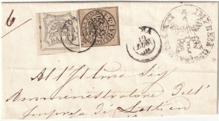 1854 19 Lug 4 b.+ 8 b.oleoso Sass 5+9a Bdf+Intersp. su sovr. da Roma x Bologna Cv 1625