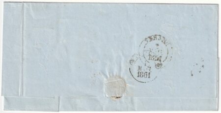 2 gr. grandi margini usato su sovr. da Aquila annullo a Svolazzo Pt.10 x Teramo rara periziata – Sassone n.20