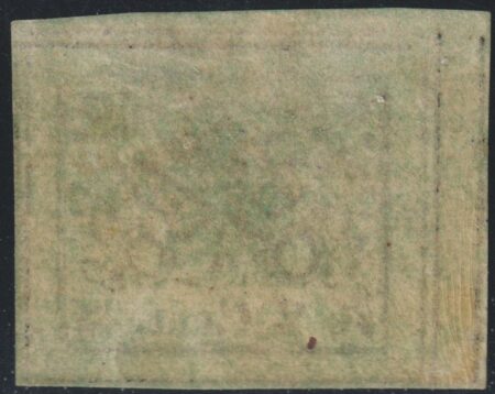 II^ Em. 2 c. verde giallo margini enormi Interspazio a sx nuovo con piena gmma – Sassone n.13