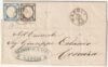 Province Napoletane 1862 – Bicolore 1+2 gr. ampi margini su lettera da Napoli x Cosenza periziata – Sassone n.19+20
