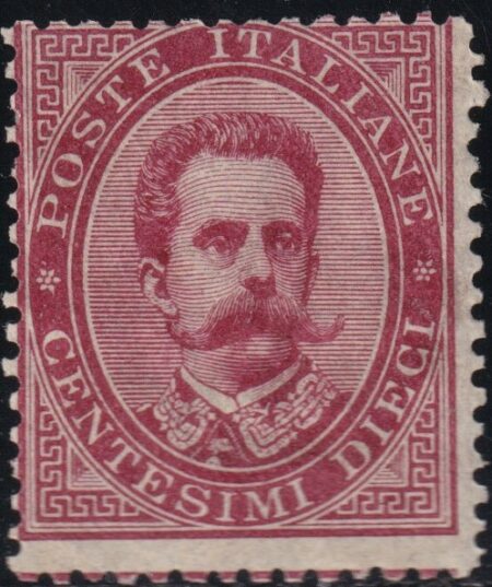 1879 – Umberto I^ Em. 10 c. carminio nuovo piena gomma – Sassone n.38
