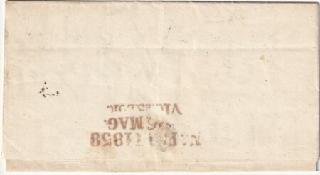 1858 26 Mag 2 gr. Sass 6 su lettera da Napoli S.Lorenzo con SF x S.Maria Non Catalogato