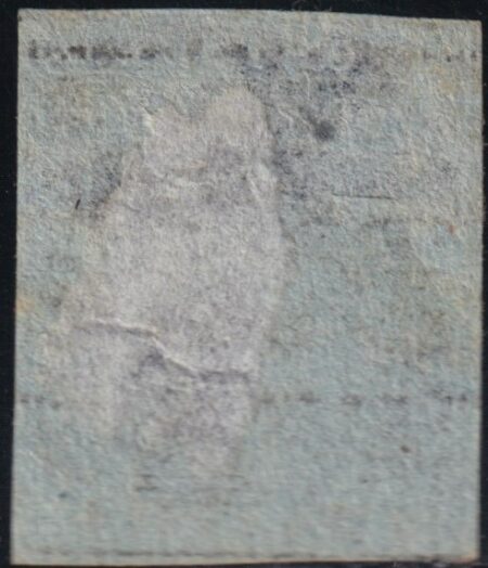 I^ Em. Filigrana Corone 6 cr. indaco su carta azzurra usato – Sassone n.7a