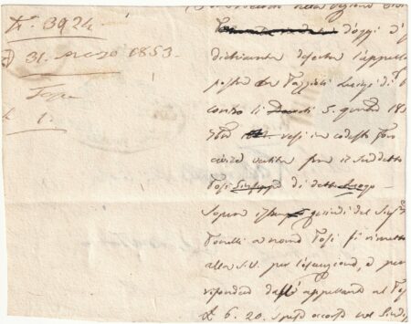 5 c. verde senza punto su fronte di raccomandata da Modena x Mantova – Sassone n.1