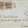 25 c. x 2 ben marginati su sovr. da Modena x Livorno rara – Sassone n.4