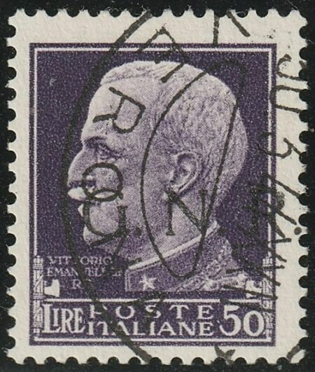 GNR Tir. di Verona 50 l. violetto usato molto raro Certificato – Sassone n.489