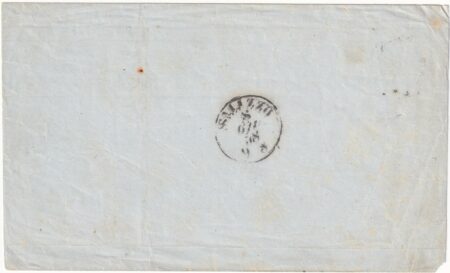 1858 8 Giu 5 c. isolato Sass 13Ad su circolare x distretto da Saluzzo x Pagno f. Chiav. Cv 2600