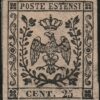 I^ Em. 25 c. camoscio ch. rosaceo Sass 4b MNH** integro Rarità lusso Cv 8000