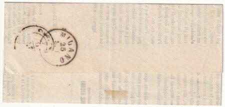 1861 21 Set 1/2 t. isolato Sass 17a su circolare da Napoli x Bergontino timbro gazzette Verona f. Sor, Chiav Spl.