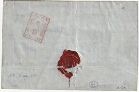 1861 21 Mag 1 gr. coppia + 1 gr. Sass 19a su sovr. da Penne Doppio Svolazzo Pt.R2 x Napoli Insuff. Affr.rosso Rarità