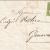 1857 8 Ago 5 c. isolato Sass 13Ae su circolare da Torino x Genova f. Chiav. Cv 2000