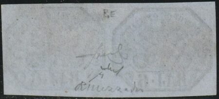 I^ Em. 6 b. lilla grigio coppia molto ben marginata usata rara pluriperiziata – Sassone n.7A