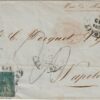 II^ Em. 2 + 4 cr. su sovr. da Livorno x Napoli rara – Sassone n.13+14 Cv 2500