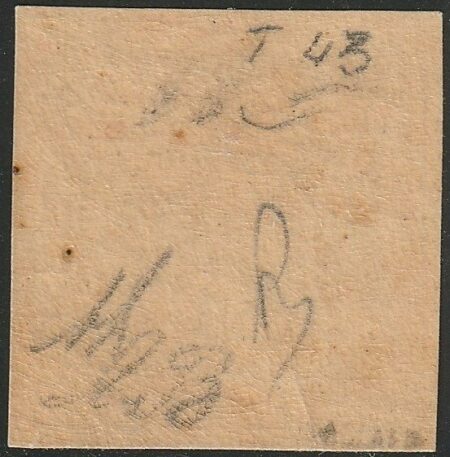 I^ Em. 8 b. bianco ben marginato nuovo piena gomma raro lusso pluriperiziato – Sassone n.9