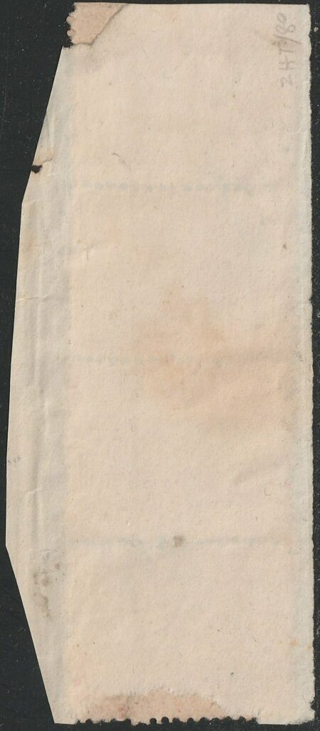 III^ Em. 10 c. ar. vermiglio striscia verticale di 4 centratissima usata su framm. rara periziata – Sassone n.26