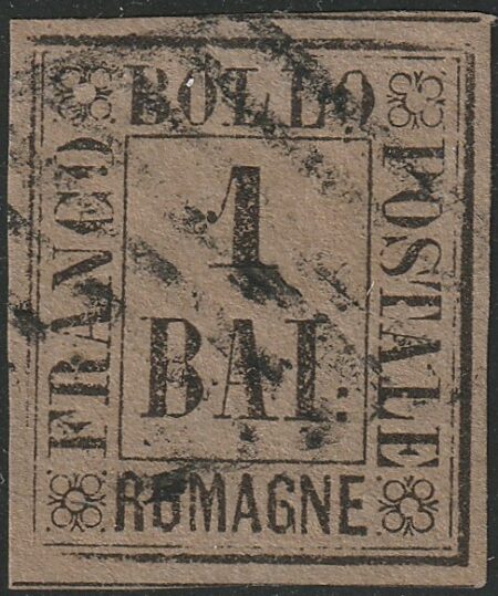 1 b. bruno grigio molto ben marginato usato periziato – Sassone n.2