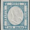 2 gr. azzurro Sass 20b MNH** margini enormi Cert. Giulio Bolaffi Extra Lusso