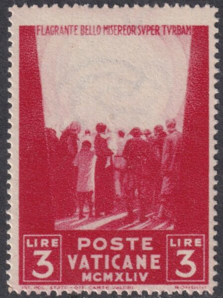 Opere di Carità 3 l. Senza Stampa del Redentore Sass 100a MNH** Cv 350