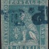 I^ Em. 2 cr. azzurro chiaro grandi margini annullo PD azzurro lusso – Sassone n.5