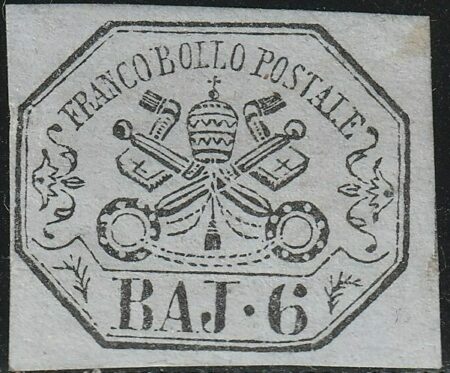 I^ Em. 6 b. grigio perla ben marginato nuovo raro periziato – Sassone n.7Aa