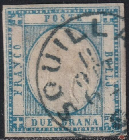 2 gr. Sass 20b usato ben marginato annullo Squillace verde Pt.8 raro