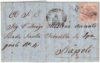 1859 6 Dic 2 gr. Sass 7 molto ben marginato su lettera da Lanciano Pt.5 x Napoli f.ED, Chiav
