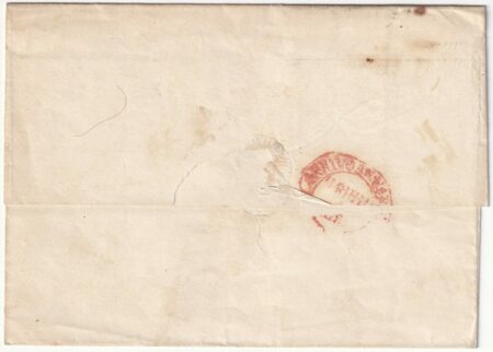 1858 14 Feb 2 gr. Carta Crema Senza Filigrana Sass 5a/v su sovr. da Rossano x Napoli f.Chiav. Spl