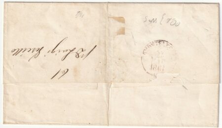 1861 23 Apr 2 gr. Sass 7g su fresca sovr. da Catanzaro Svolazzo Pt.8 x Briartico f.Vacc. Spl