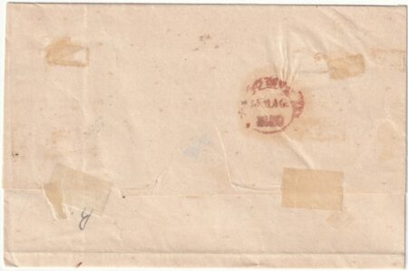 1859 20 Mag 2 gr. carta crema Sass 5c su sovr. da Gioia diCcalabria x Napoli f. AD, Chiav rara
