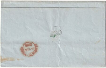 1859 20 Mag 2 gr. Sass 7c ben marginato su letera da Monopoli Pt.4 x Napoli f.Ray.