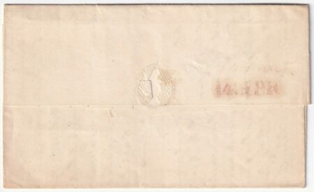 1858 7 Apr 2 gr. carta Crema Sass 5a ben marginato su sovr. da Rossano x Napoli f. Sass. Chiav