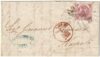 1860 1 Dic cifre capovolte 2 gr. Sass 5f su lettera da Bari Svolazzo x Catanzaro f.Chiav , Sass Spl