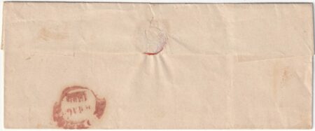 1859 1 Mag 2 gr. Carta Crema Sass 5a ben marginato su sovr. da Poenza x Napoli f.Chiav