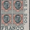 Floreale 2 l. verde grigio e arancio Quartina Adf centrata integra rara lusso – Sassone n.150