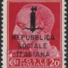 RSI Errore di Soprastampa Giulio Cesare 20 c. carminio centrato integro raro lusso periziato – Sassone n.495/A