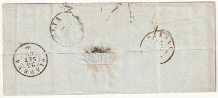 1862 22 Set 5+20 c. Sass 13Da+15E su sovrac. da Asola Pt.5 x Ostiglia f.Wolf Spl