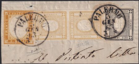 Tricolore Mista 10 c. + 2 c. coppia + 1 c. Sass 14Df+19+10d Cert.Colla+Ray Spl rara