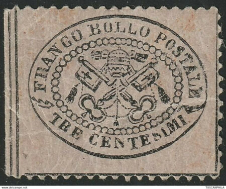 III Em. 3 c. grigio rosa Bdf centrato nuovo con piena gomma rarissimo Certificato – Sassone n.23