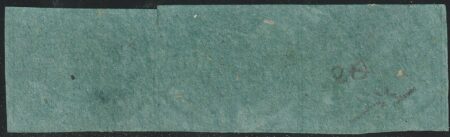 I Em. 1 b. verde scuro II Composizione striscia orizzontale di 3 Bdf usata periziata – Sassone n.2B