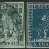 I^ Em. Serie di 4 valori dal 2 cr. al 9 cr. Sass 5d/8 usati grandi margini lusso