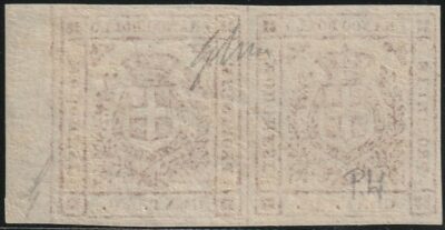 Governo Provvisorio 40 c. coppia Sass 17 Bdf MNH** ben marginata rara lusso Cv 1200