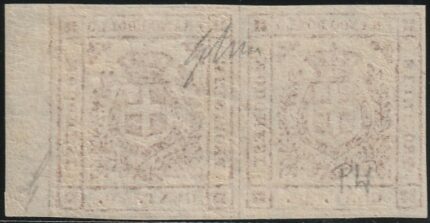 Governo Provvisorio 40 c. coppia Sass 17 Bdf MNH** ben marginata rara lusso Cv 1200