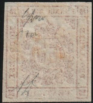 Governo Provvisorio 40 c. carm. vivo Puntoi prima di CENT Sass 17a/d MNH** ben marginato raro lusso f.AD Cv 1300